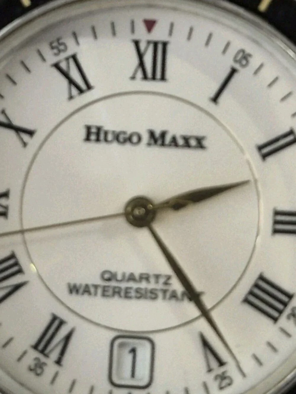 Hugo Maxx 39007 Men’s 18K Gold Plated Watch ~ New Battery.